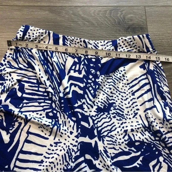 Shein Womens Blue And White Abstract Print Wide Leg Casual Pants Size Large - Picture 5 of 9